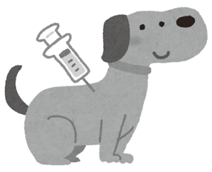犬と注射器のイラスト