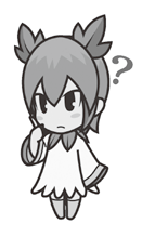 図書館クイズについて考えるキャラクターのイラスト