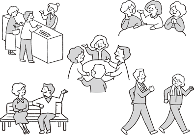 ウォーキングなどのイラスト