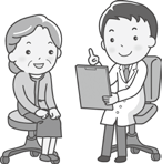 かかりつけ医に相談するイラスト