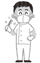 歯ブラシを持つ歯科医のイラスト