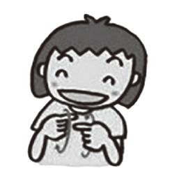 手話をしている女の子のイラスト